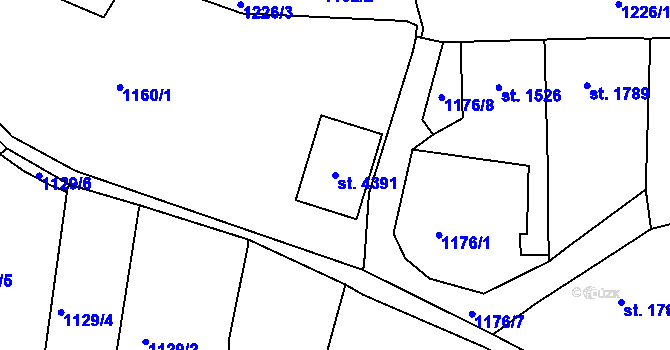 Parcela st. 4391 v KÚ Jablonec nad Nisou, Katastrální mapa