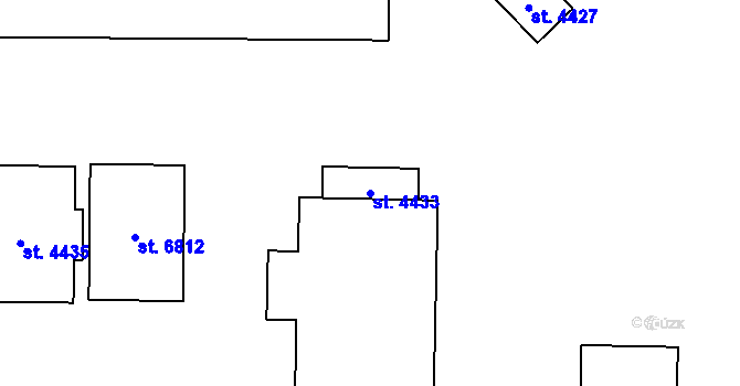 Parcela st. 4433 v KÚ Jablonec nad Nisou, Katastrální mapa