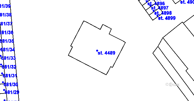 Parcela st. 4489 v KÚ Jablonec nad Nisou, Katastrální mapa