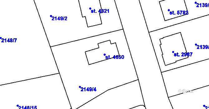 Parcela st. 4650 v KÚ Jablonec nad Nisou, Katastrální mapa