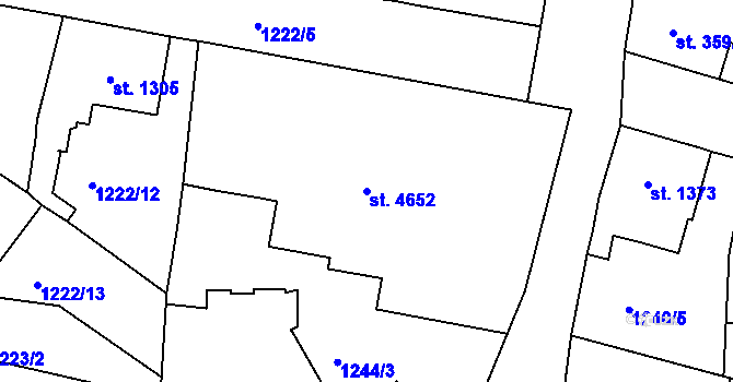 Parcela st. 4652 v KÚ Jablonec nad Nisou, Katastrální mapa