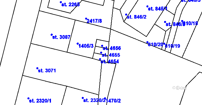 Parcela st. 4655 v KÚ Jablonec nad Nisou, Katastrální mapa