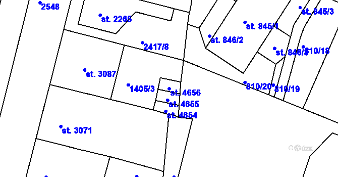 Parcela st. 4656 v KÚ Jablonec nad Nisou, Katastrální mapa