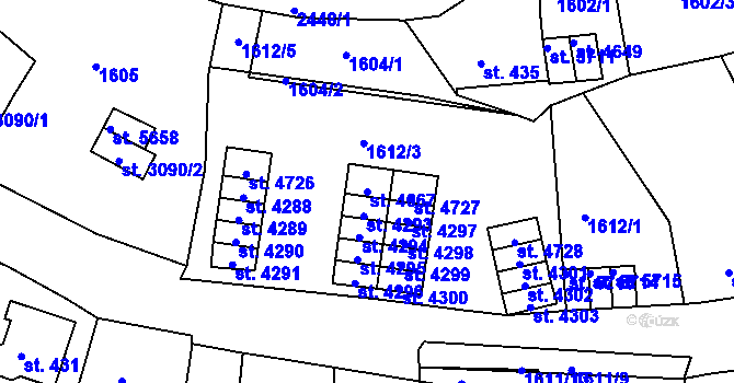 Parcela st. 4667 v KÚ Jablonec nad Nisou, Katastrální mapa