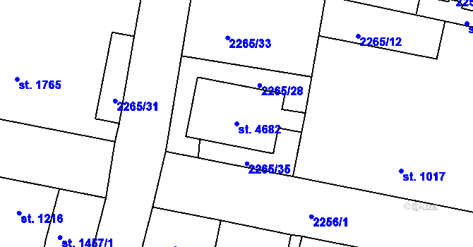 Parcela st. 4682 v KÚ Jablonec nad Nisou, Katastrální mapa