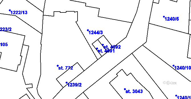 Parcela st. 4691 v KÚ Jablonec nad Nisou, Katastrální mapa