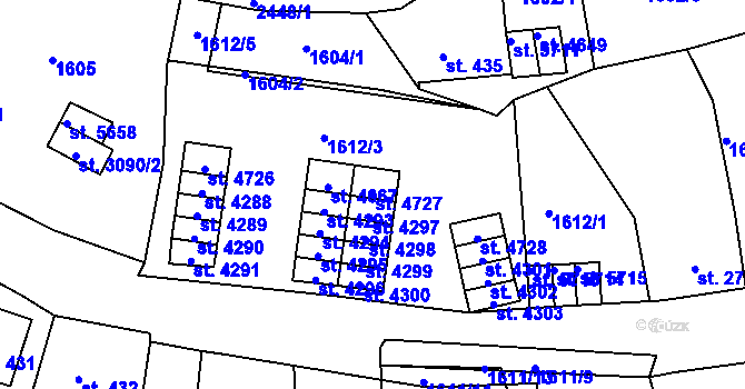 Parcela st. 4727 v KÚ Jablonec nad Nisou, Katastrální mapa