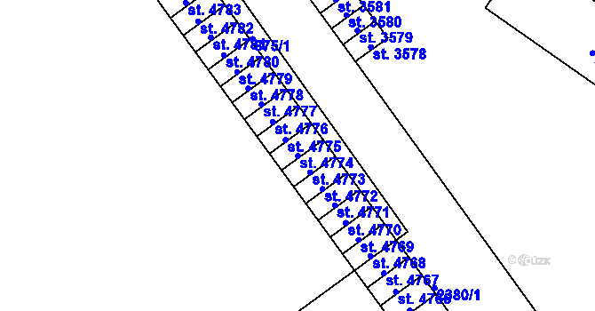 Parcela st. 4774 v KÚ Jablonec nad Nisou, Katastrální mapa