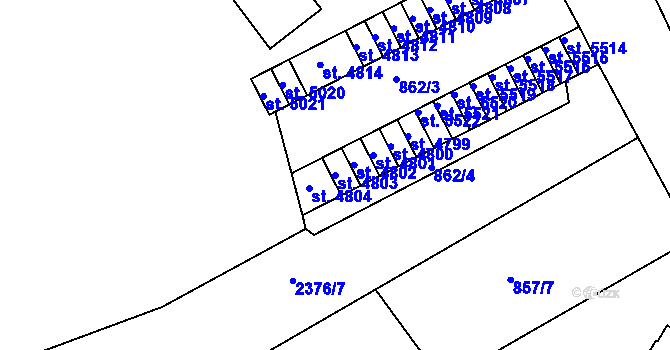 Parcela st. 4803 v KÚ Jablonec nad Nisou, Katastrální mapa