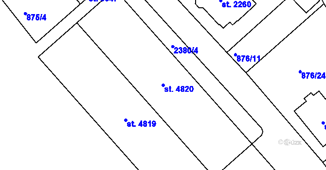 Parcela st. 4820 v KÚ Jablonec nad Nisou, Katastrální mapa