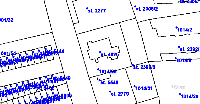 Parcela st. 4825 v KÚ Jablonec nad Nisou, Katastrální mapa