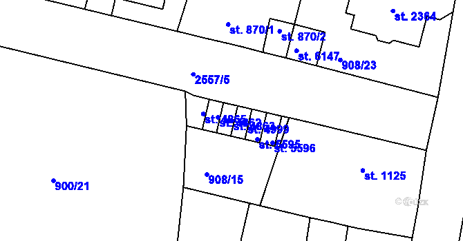 Parcela st. 4863 v KÚ Jablonec nad Nisou, Katastrální mapa