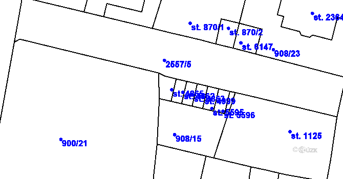 Parcela st. 4865 v KÚ Jablonec nad Nisou, Katastrální mapa