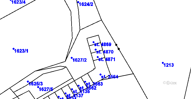 Parcela st. 4870 v KÚ Jablonec nad Nisou, Katastrální mapa