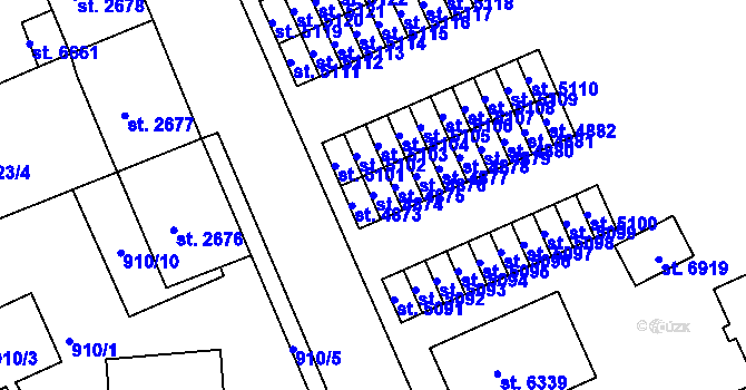 Parcela st. 4874 v KÚ Jablonec nad Nisou, Katastrální mapa