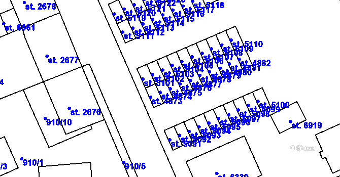 Parcela st. 4875 v KÚ Jablonec nad Nisou, Katastrální mapa