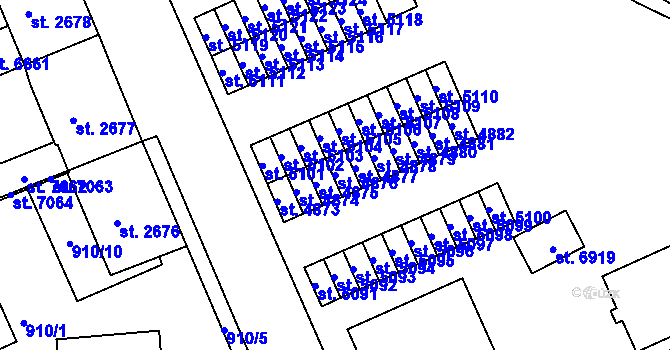 Parcela st. 4876 v KÚ Jablonec nad Nisou, Katastrální mapa
