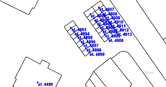 Parcela st. 4897 v KÚ Jablonec nad Nisou, Katastrální mapa