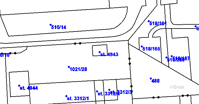 Parcela st. 4943 v KÚ Jablonec nad Nisou, Katastrální mapa