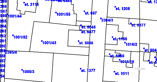 Parcela st. 5046 v KÚ Jablonec nad Nisou, Katastrální mapa