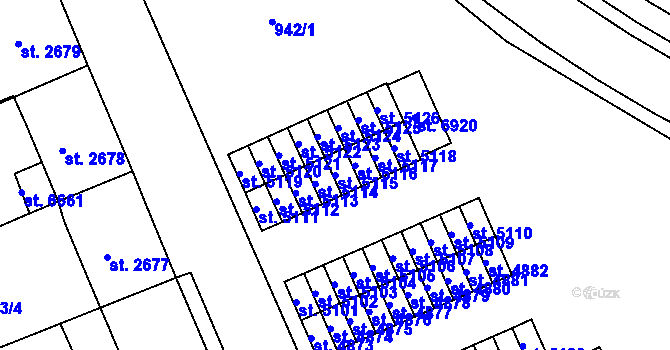 Parcela st. 5115 v KÚ Jablonec nad Nisou, Katastrální mapa
