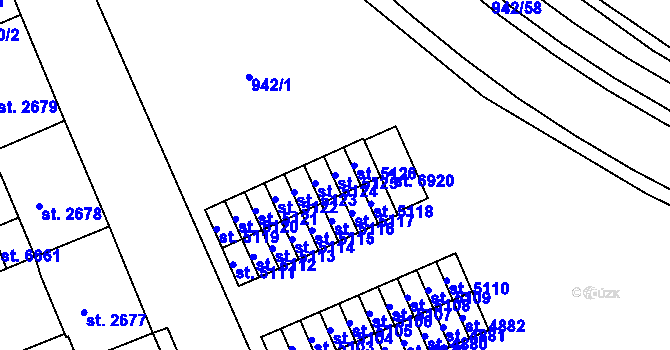 Parcela st. 5125 v KÚ Jablonec nad Nisou, Katastrální mapa