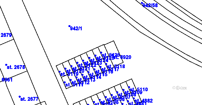 Parcela st. 5126 v KÚ Jablonec nad Nisou, Katastrální mapa