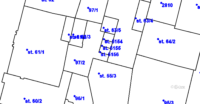 Parcela st. 5156 v KÚ Jablonec nad Nisou, Katastrální mapa