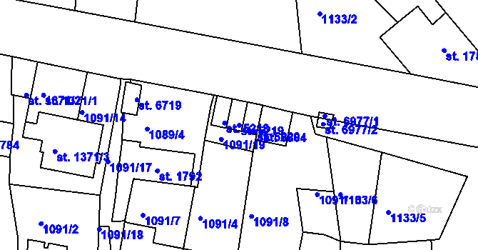 Parcela st. 5219 v KÚ Jablonec nad Nisou, Katastrální mapa