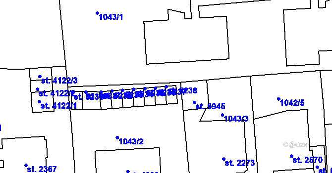 Parcela st. 5238 v KÚ Jablonec nad Nisou, Katastrální mapa