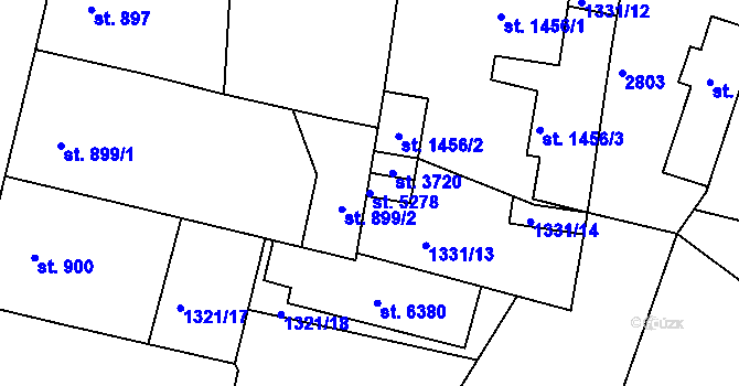 Parcela st. 5278 v KÚ Jablonec nad Nisou, Katastrální mapa