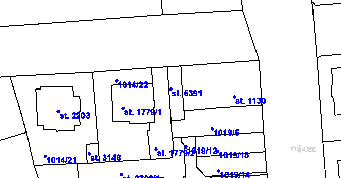 Parcela st. 5391 v KÚ Jablonec nad Nisou, Katastrální mapa
