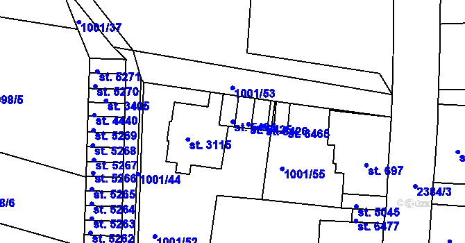 Parcela st. 5424 v KÚ Jablonec nad Nisou, Katastrální mapa