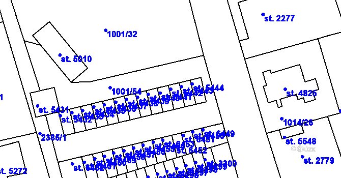 Parcela st. 5442 v KÚ Jablonec nad Nisou, Katastrální mapa