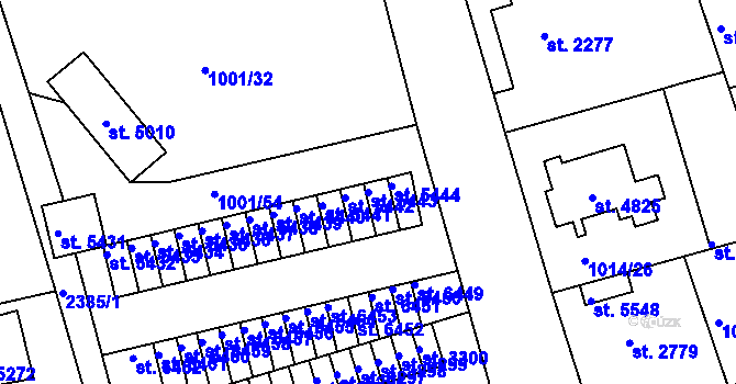 Parcela st. 5443 v KÚ Jablonec nad Nisou, Katastrální mapa