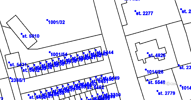 Parcela st. 5444 v KÚ Jablonec nad Nisou, Katastrální mapa