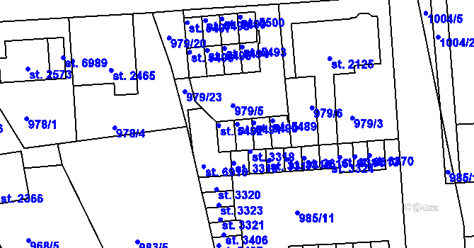 Parcela st. 5491 v KÚ Jablonec nad Nisou, Katastrální mapa