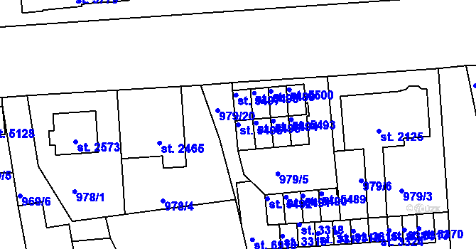 Parcela st. 5496 v KÚ Jablonec nad Nisou, Katastrální mapa