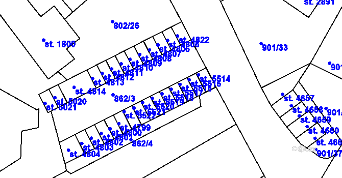 Parcela st. 5517 v KÚ Jablonec nad Nisou, Katastrální mapa