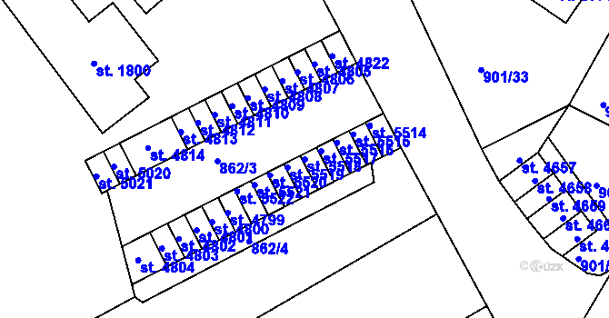 Parcela st. 5518 v KÚ Jablonec nad Nisou, Katastrální mapa