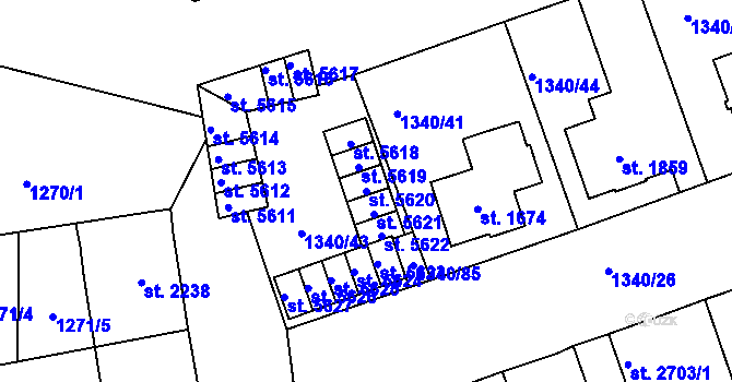 Parcela st. 5620 v KÚ Jablonec nad Nisou, Katastrální mapa