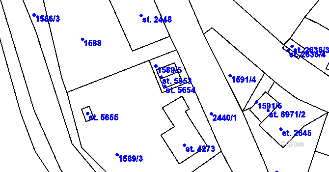 Parcela st. 5654 v KÚ Jablonec nad Nisou, Katastrální mapa