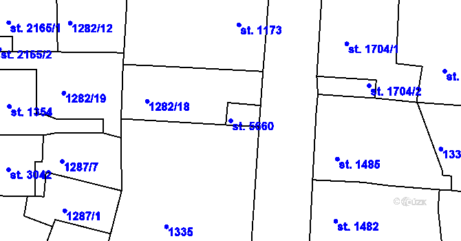 Parcela st. 5660 v KÚ Jablonec nad Nisou, Katastrální mapa