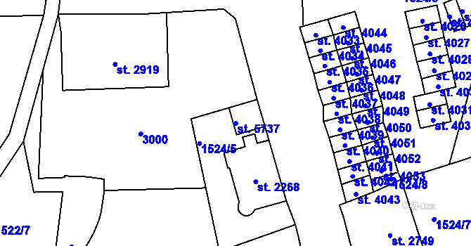 Parcela st. 5737 v KÚ Jablonec nad Nisou, Katastrální mapa