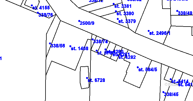 Parcela st. 5760 v KÚ Jablonec nad Nisou, Katastrální mapa