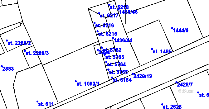 Parcela st. 5763 v KÚ Jablonec nad Nisou, Katastrální mapa