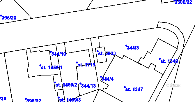 Parcela st. 5903 v KÚ Jablonec nad Nisou, Katastrální mapa