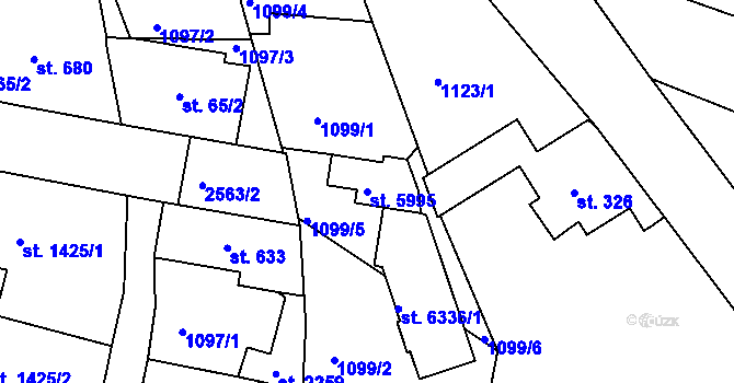 Parcela st. 5995 v KÚ Jablonec nad Nisou, Katastrální mapa