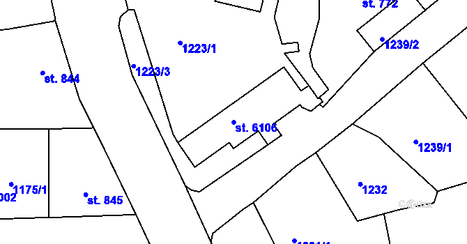 Parcela st. 6106 v KÚ Jablonec nad Nisou, Katastrální mapa