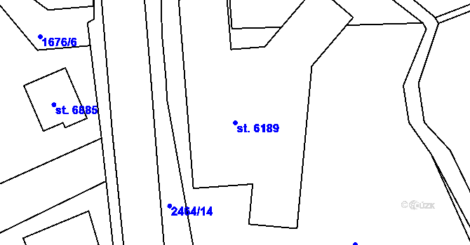 Parcela st. 6189 v KÚ Jablonec nad Nisou, Katastrální mapa